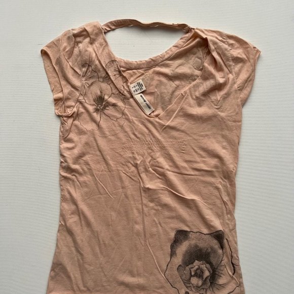 DKNY Jeans Floral Open Back Top ( S ) - Picture 2 of 2